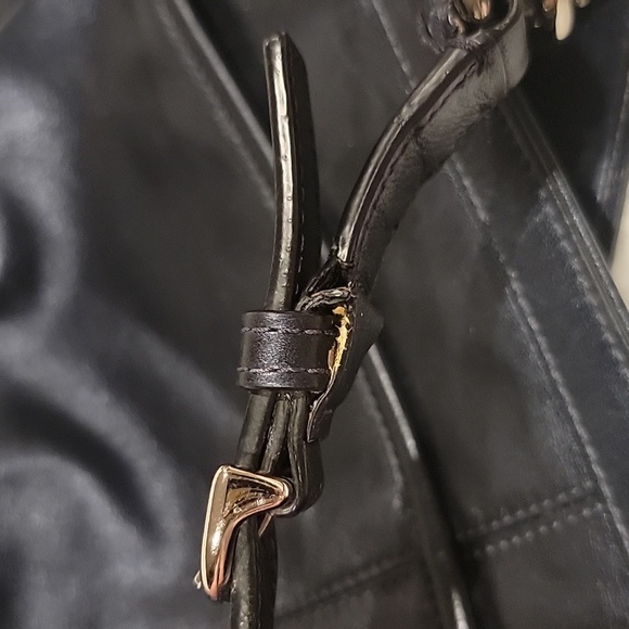 (J8) Coach Gallery Blue Smooth Leather Shoulder Bag - Picture 10 of 12